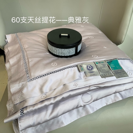奈萝家纺 2025新款60S天丝提花夏凉被空调被子被芯 典雅灰