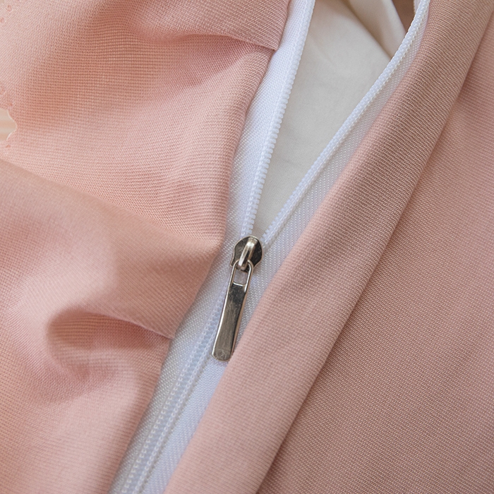 91家纺网 家纺一手货源 找家纺 珍爱家纺 2025新款A类针织棉双层纱夹棉床盖床裙花边单件三件四件套 min-粉