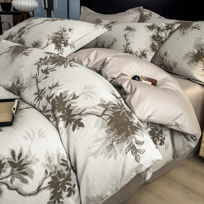 91家纺网 家纺一手货源 找家纺 倾慕家纺 2025新款60S提花全棉单品被套 南枝绿