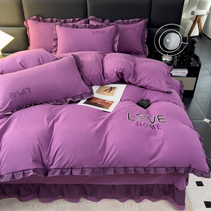 91家纺网 家纺一手货源 找家纺 （总）找底底 2025新款亲肤舒适云朵棉刺绣四件套