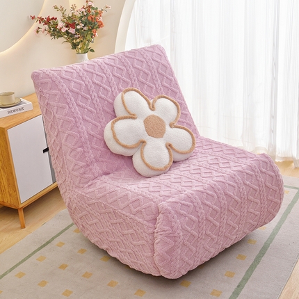 91家纺网 家纺一手货源 找家纺 启博家纺 2025新款提花绒功能款毛毛虫沙发套 桃粉