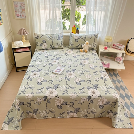 莱通2025新款原棉老粗布床单 绽放花枝