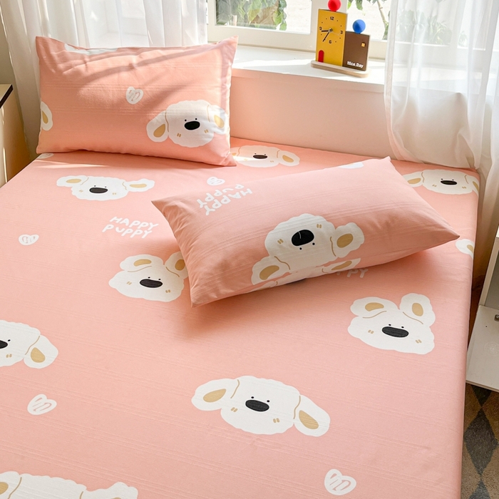 91家纺网 家纺一手货源 找家纺 莱通2025新款原棉老粗布床单 皮皮狗