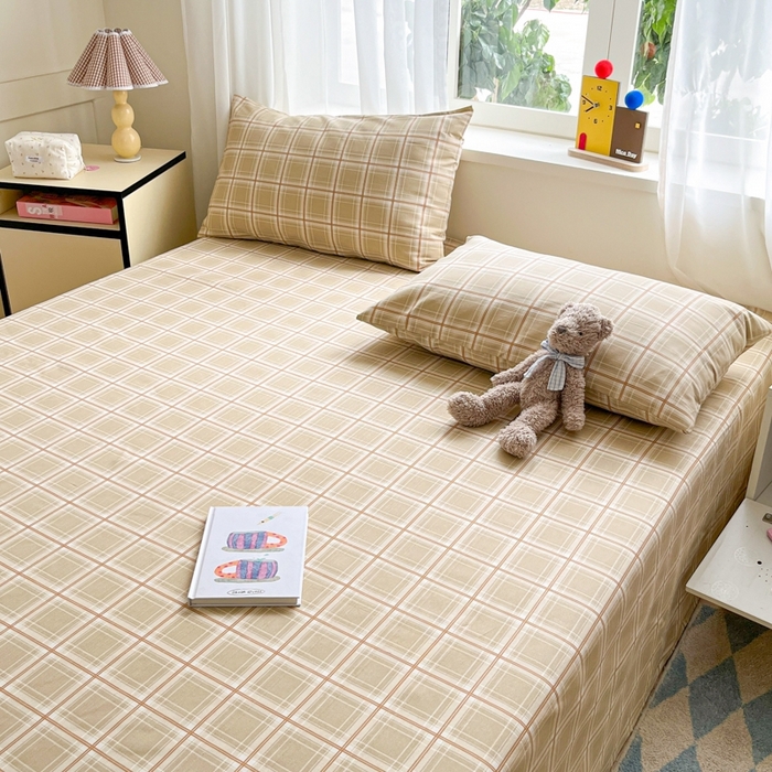 91家纺网 家纺一手货源 找家纺 莱通2025新款原棉老粗布床单 悠悠梦格