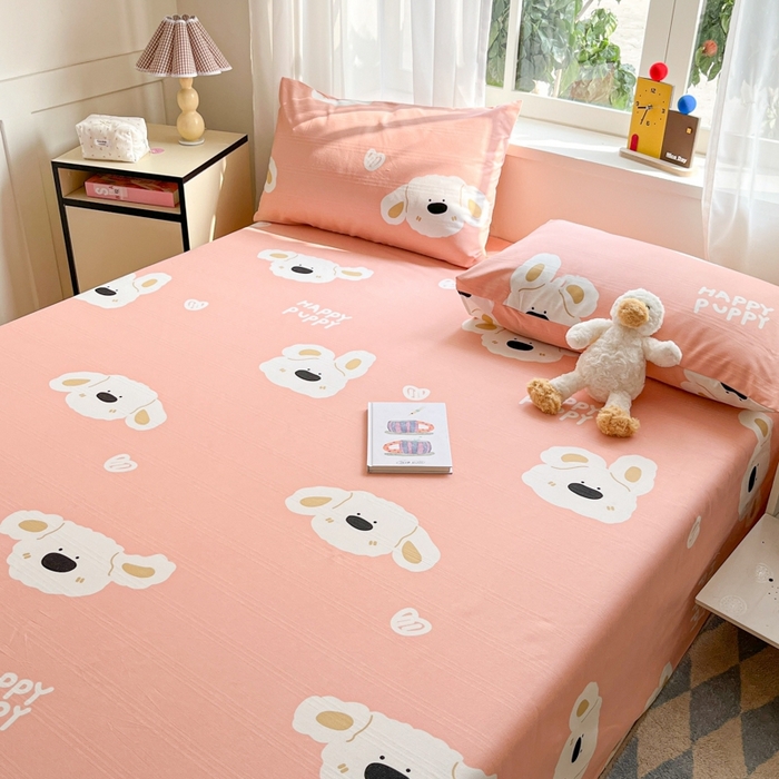 91家纺网 家纺一手货源 找家纺 莱通2025新款原棉老粗布床单 皮皮狗