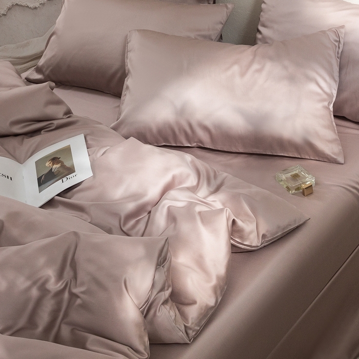 91家纺网 家纺一手货源 找家纺 121  2025新款亲肤柔软天丝棉四件套-小满春曲 豆蔻