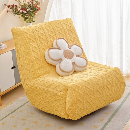 91家纺网 家纺一手货源 找家纺 启博家纺 2025新款提花绒功能款毛毛虫沙发套 黄色