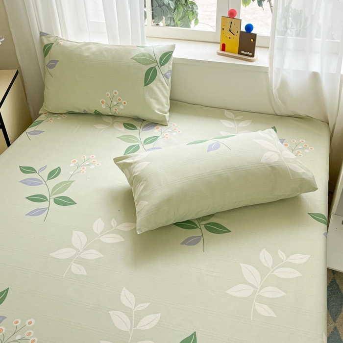 91家纺网 家纺一手货源 找家纺 莱通2025新款原棉老粗布床单 叶恋风韵