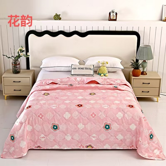 91家纺网 家纺一手货源 找家纺 富之纹家纺 2025新款钻石绒亲肤棉超声波夏被夏凉被空调被压花礼品直播引流爆款  花韵