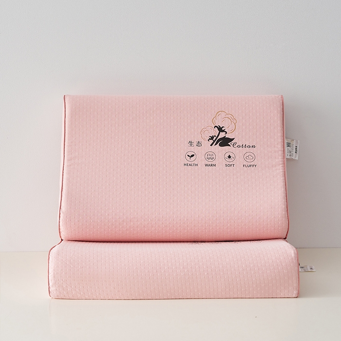 91家纺网 家纺一手货源 找家纺 沃兰国际 2025新款生态乳胶枕枕头枕芯 粉色曲线