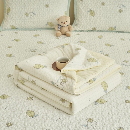 子由家居 2025新款凉感丝豆豆夏被四件套 凉感豆豆被-小可爱