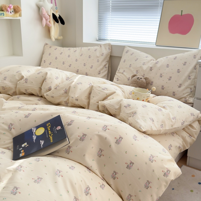 91家纺网 家纺一手货源 找家纺 总花西夫人2025新款13372纯棉印花全棉四件套床单床笠款