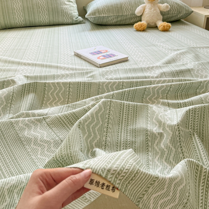 91家纺网 家纺一手货源 找家纺 莱通2025新款原棉老粗布床单 优雅瞬间