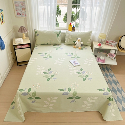 莱通2025新款原棉老粗布床单 叶恋风韵