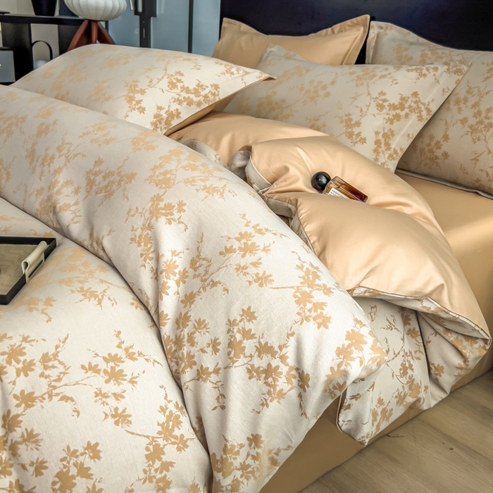 91家纺网 家纺一手货源 找家纺 倾慕家纺 2025新款60S提花全棉单品被套 爱玲说卡其