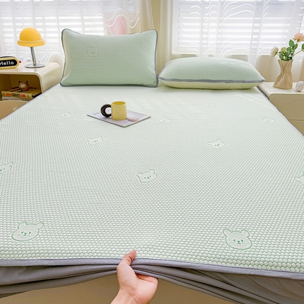 91家纺网 家纺一手货源 找家纺 （总）眠势力 2025新款冰豆豆床笠款凉席夏季凉感冰丝软席子