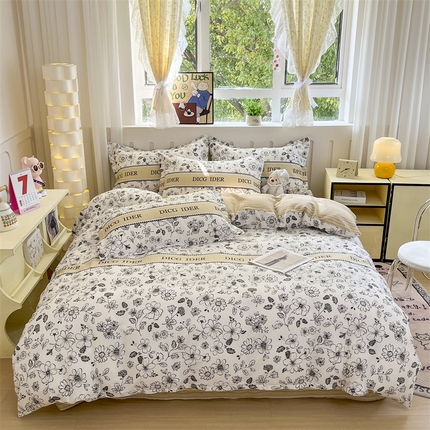 大吉 2025新款100全棉纯棉喷气小清新被套四件套纯棉三件套床笠四件套单被套单枕套 赫本