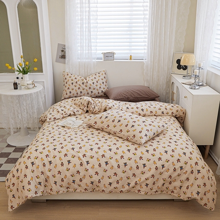 91家纺网 家纺一手货源 找家纺 总花西夫人2025新款13372纯棉印花全棉四件套床单床笠款