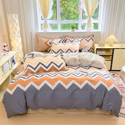 大吉 2025新款100全棉纯棉喷气小清新被套四件套纯棉三件套床笠四件套单被套单枕套 巴洛克