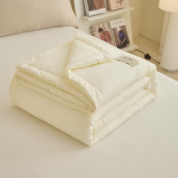 91家纺网 家纺一手货源 找家纺 （总）子由家居 2025新款双层邹邹格大豆纤维夏被被子夏被