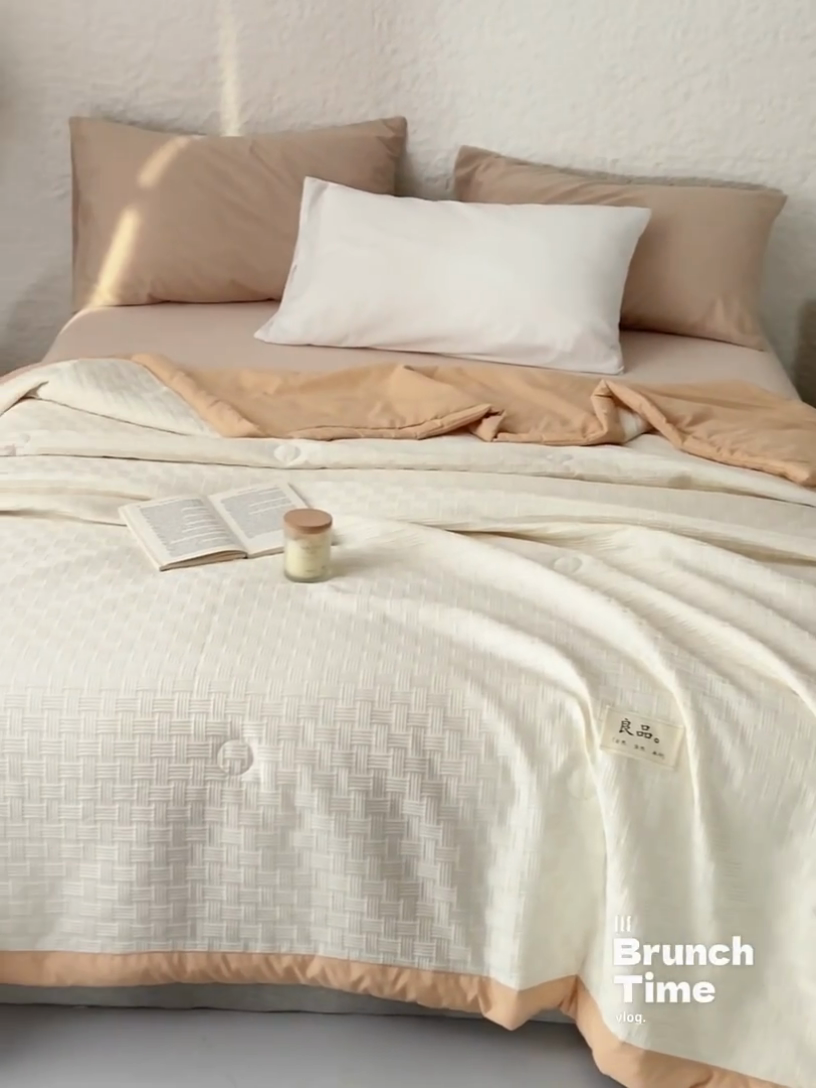 91家纺网 家纺一手货源 找家纺 子由家居 2025新款良品格大豆纤维夏被被子被芯 良品格-杏色