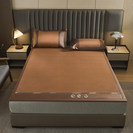 鑫琪莱家纺 2025新款PE雪藤刺绣工艺款凉席风尚韩藤