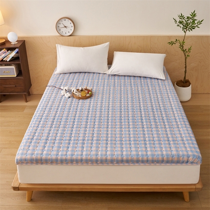 91家纺网 家纺一手货源 找家纺 艺博床垫 2025新款水洗棉棉花床垫成人款 简兮蓝