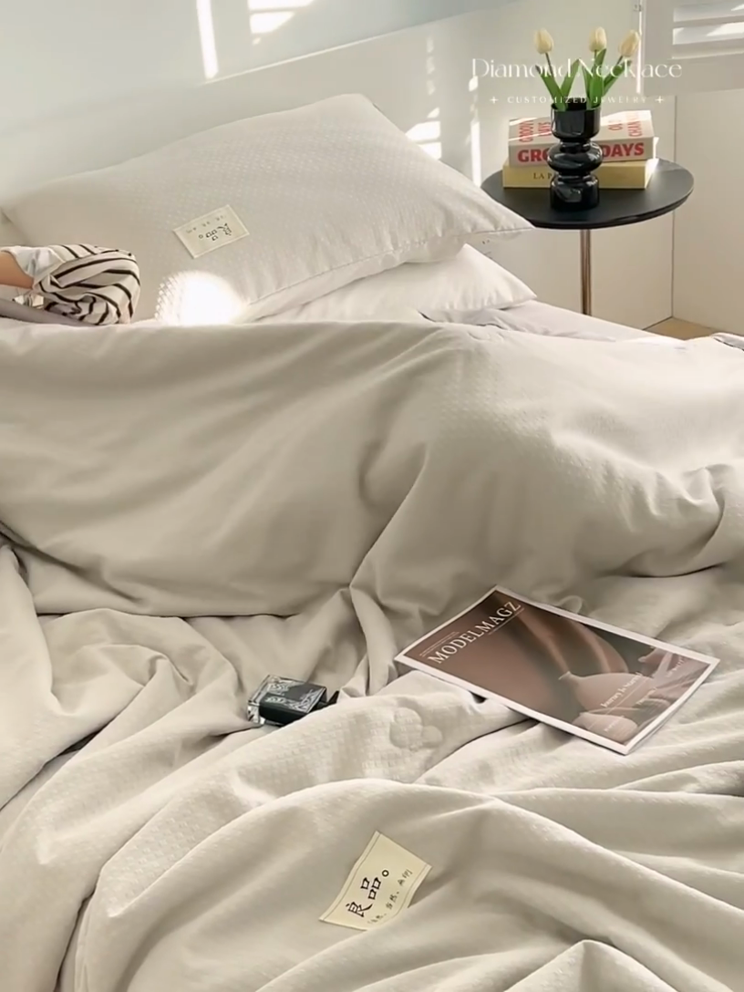 91家纺网 家纺一手货源 找家纺 子由家居 2025新款雪花棉提花大豆被被子被芯 雪花棉-浅灰