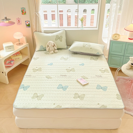 川悦生活 2025新款小阪凉感丝印花凉席春日蝶语