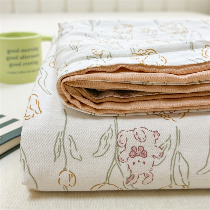 91家纺网 家纺一手货源 找家纺 大吉 2025新款100全棉纯棉喷气小清新被套四件套纯棉三件套床笠四件套单被套单枕套 花园兔