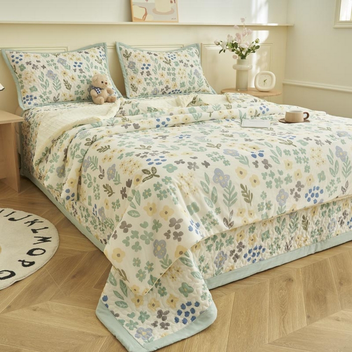 91家纺网 家纺一手货源 找家纺 子由家居 2025新款凉感丝豆豆夏被四件套 凉感豆豆被-四季如春