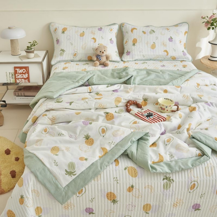 91家纺网 家纺一手货源 找家纺 子由家居 2025新款纯棉新疆棉花被被子被子 棉花被-热带水果