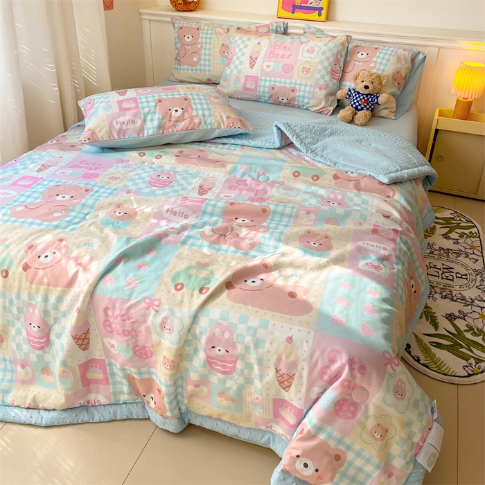 91家纺网 家纺一手货源 找家纺 （总）盛秋家纺 2026新款A类水洗棉豆豆夏被系列