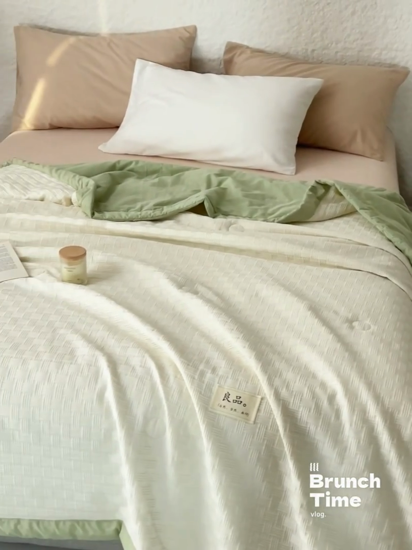 91家纺网 家纺一手货源 找家纺 子由家居 2025新款良品格大豆纤维夏被被子被芯 良品格-果绿