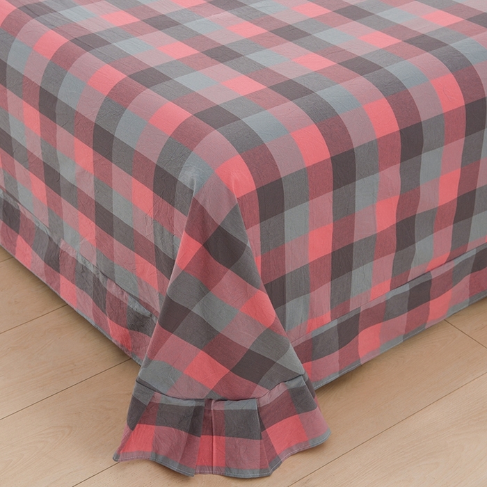 91家纺网 家纺一手货源 找家纺 润淳家居 2025新款A类全棉水洗棉四件套三件套 粉灰 中格