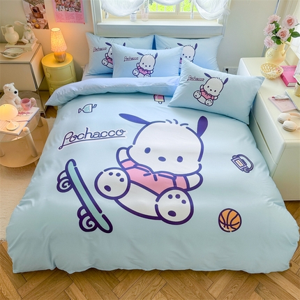 91家纺网 家纺一手货源 找家纺 2025新款大版三丽鸥全棉数码印花四件套【含防伪标】 跑酷