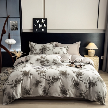 倾慕家纺 2025新款60S提花全棉单品被套 南枝绿