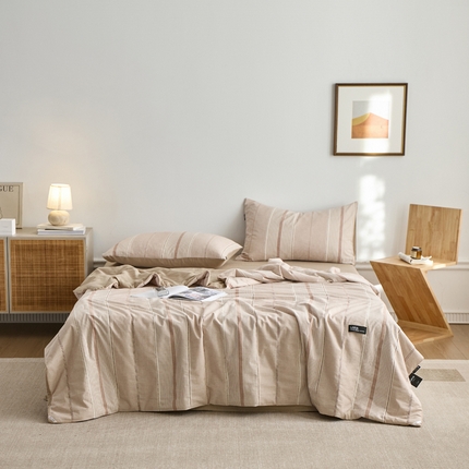 91家纺网 家纺一手货源 找家纺 （总）莱福仕家纺 2025新款原创侘寂系列全棉夏被-夏被四件套