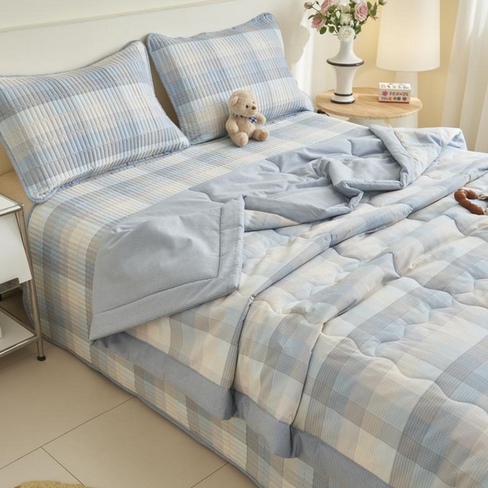 91家纺网 家纺一手货源 找家纺 子由家居 2025新款纯棉新疆棉花被被子被子 棉花被-经典格