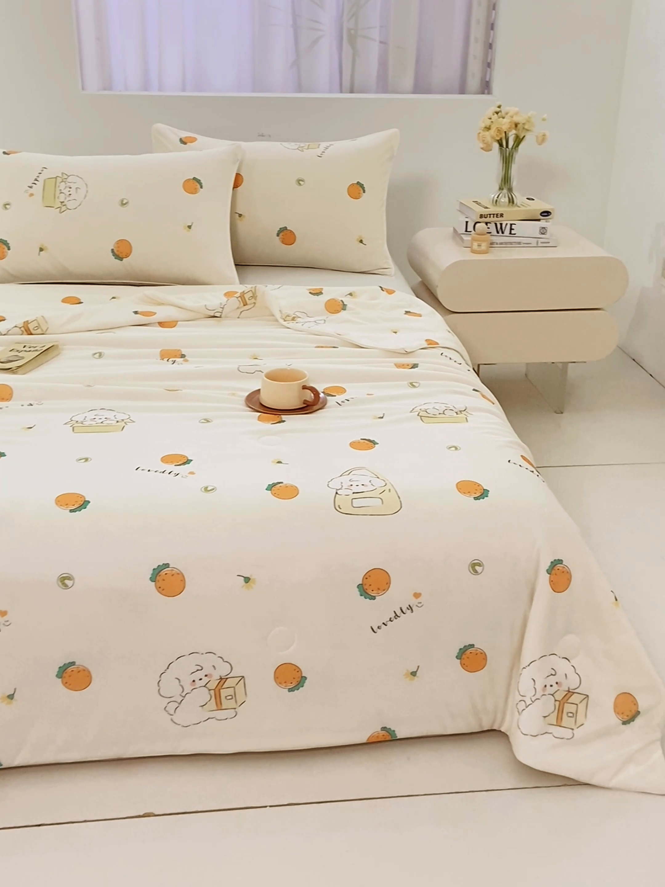 91家纺网 家纺一手货源 找家纺 （总）欧雅搁家纺 2025新款3D数码印花有氨冷感冰激淋凉感丝夏被空调被大豆纤维被子夏凉被