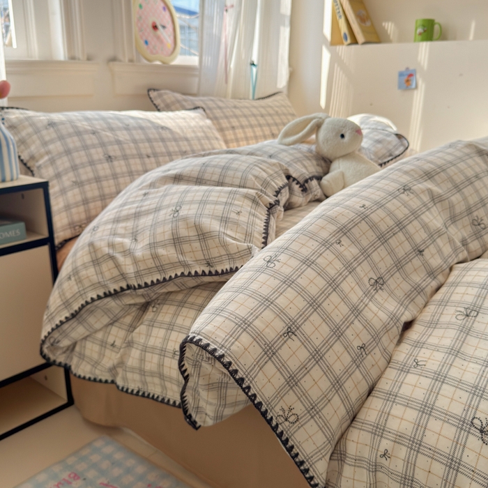 91家纺网 家纺一手货源 找家纺 （总）淑女公社家纺 2025春夏新款 贝壳边双层纱套件