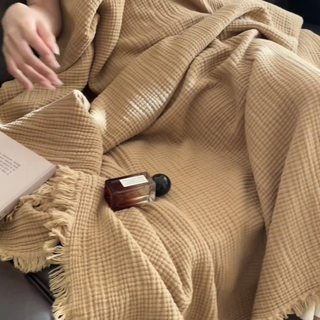 91家纺网 家纺一手货源 找家纺 （总）五月家纺 2025新款A类美拉德全棉夏被纱布毯空调毯飞机毯