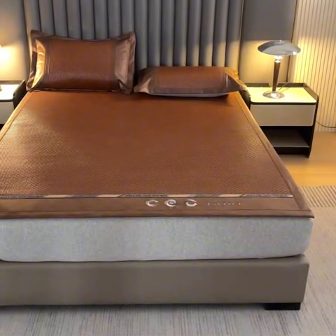 91家纺网 家纺一手货源 找家纺 （总）鑫琪莱家纺 2025新款PE雪藤刺绣工艺款凉席