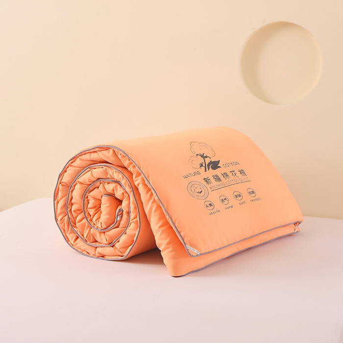 91家纺网 家纺一手货源 找家纺 优布加2025新款亲肤舒适棉花夏被夏凉被空调被 活力橙