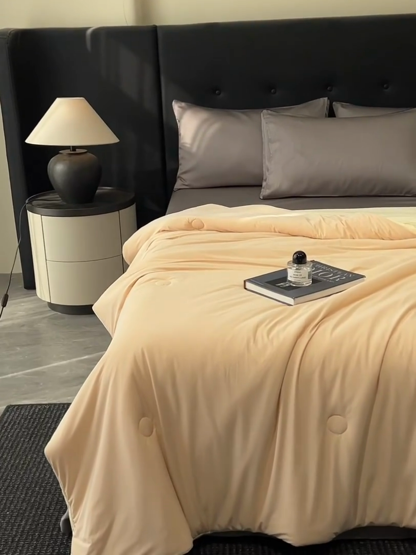 91家纺网 家纺一手货源 找家纺 子由家居 2025新款锦纶凉感大豆纤维夏被被子被芯 即刻凉感-浅玉