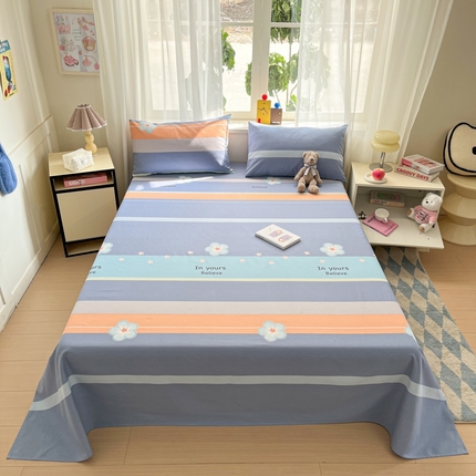 莱通2025新款原棉老粗布床单 时尚花都