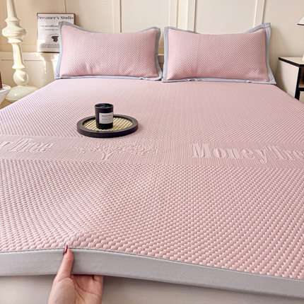 91家纺网 家纺一手货源 找家纺 （总）乐萱家纺 2025新款A类凉感豆豆席三件套PE中分子凉席乙纶凉席床席