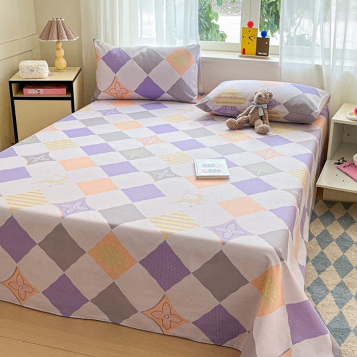 91家纺网 家纺一手货源 找家纺 莱通2025新款原棉老粗布床单 一路有你