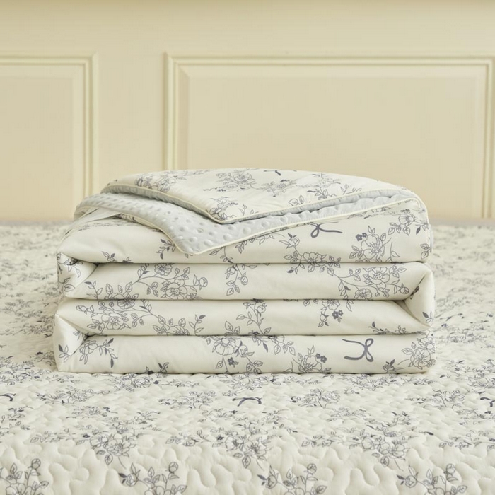 91家纺网 家纺一手货源 找家纺 子由家居 2025新款凉感丝豆豆夏被四件套 凉感豆豆被-语叶