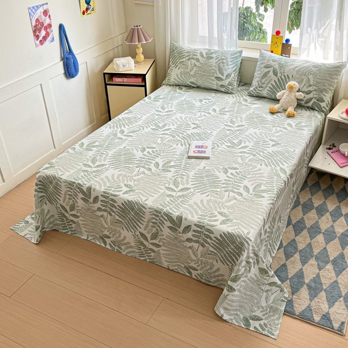 91家纺网 家纺一手货源 找家纺 莱通2025新款原棉老粗布床单 叶青春